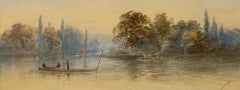 William Henry Vernon (1820-1909) - Framed Watercolour, Punting on the River