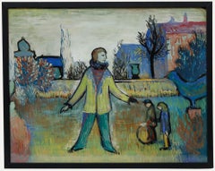 Jan Hofland (b.1937) - Framed 20th Century Gouache, Park Games
