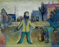 Jan Hofland (b.1937) - Framed 20th Century Gouache, Park Games