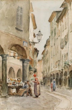 Bernard Marie Koldeweij (1859-1898) - 1891 Watercolour, The Street Vendor