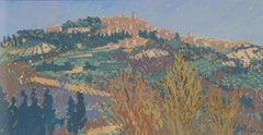Annabel Gosling (b.1942) - Contemporary Gouache, Mediterranean Hillside