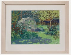 Annabel Gosling (b.1942) - Contemporary Gouache, Greenhouse in Summer