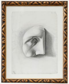 E. Gaubert - Late 19th Century Graphite Drawing, Classical Head Study