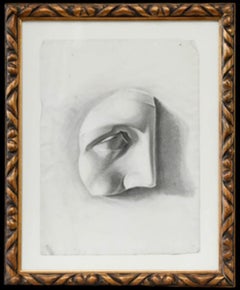 E. Gaubert - Late 19th Century Graphite Drawing, Classical Head Study
