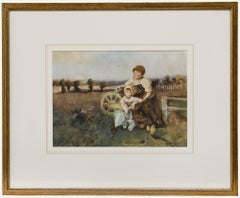 Kreis von William Lee Hankey (1869-1952) - Gerahmtes Aquarell, Sitzend im Feld