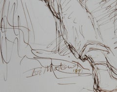 Man in Wheelchair, Modern Ink on Paper by Ira Moskowitz