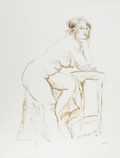 Nude - II, Modern Ink on Paper by Ira Moskowitz