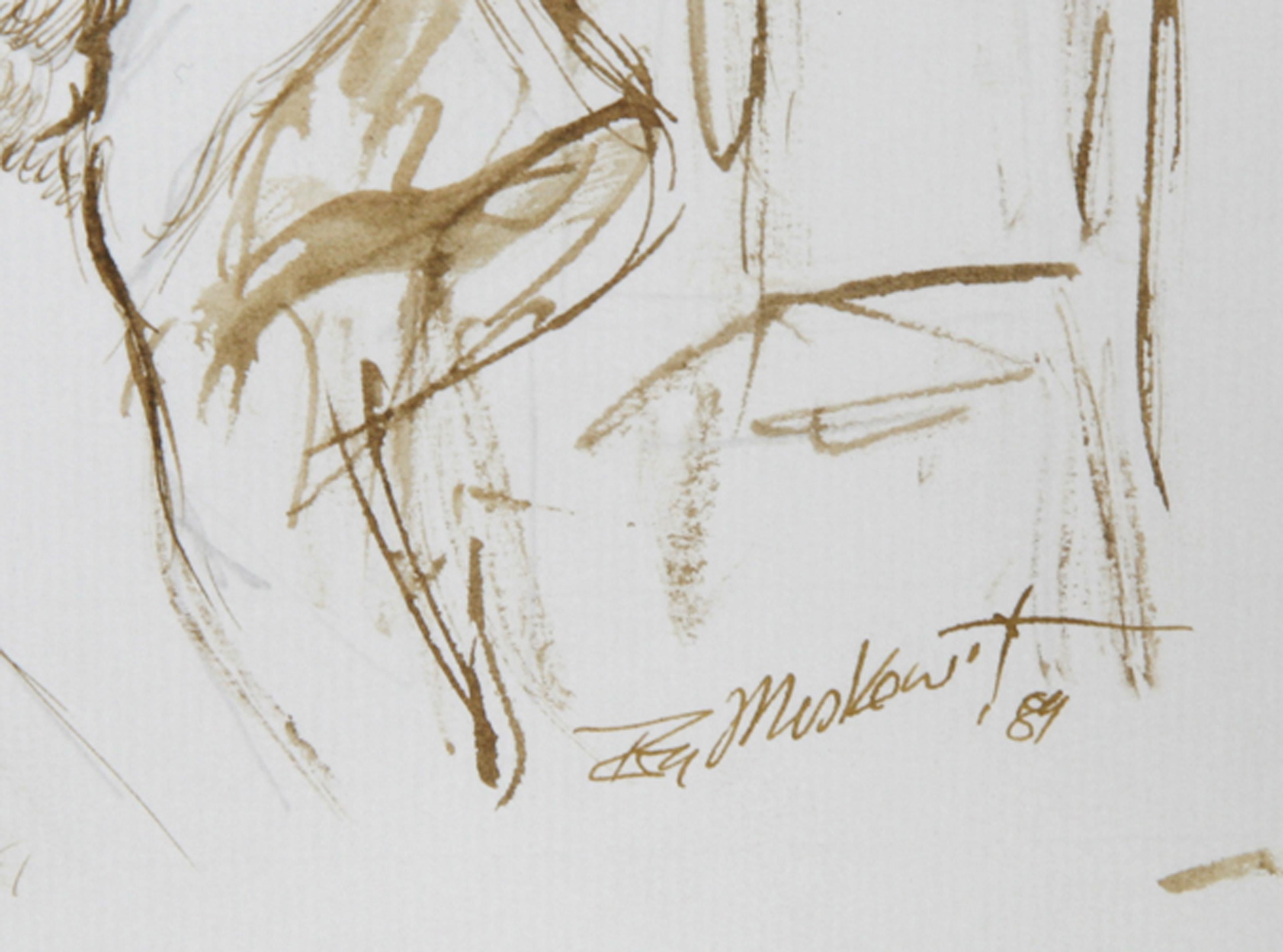 Desnudo - II, Tinta moderna sobre papel de Ira Moskowitz en venta 1