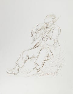 Encre moderne sur papier Fiddler - X d'Ira Moskowitz