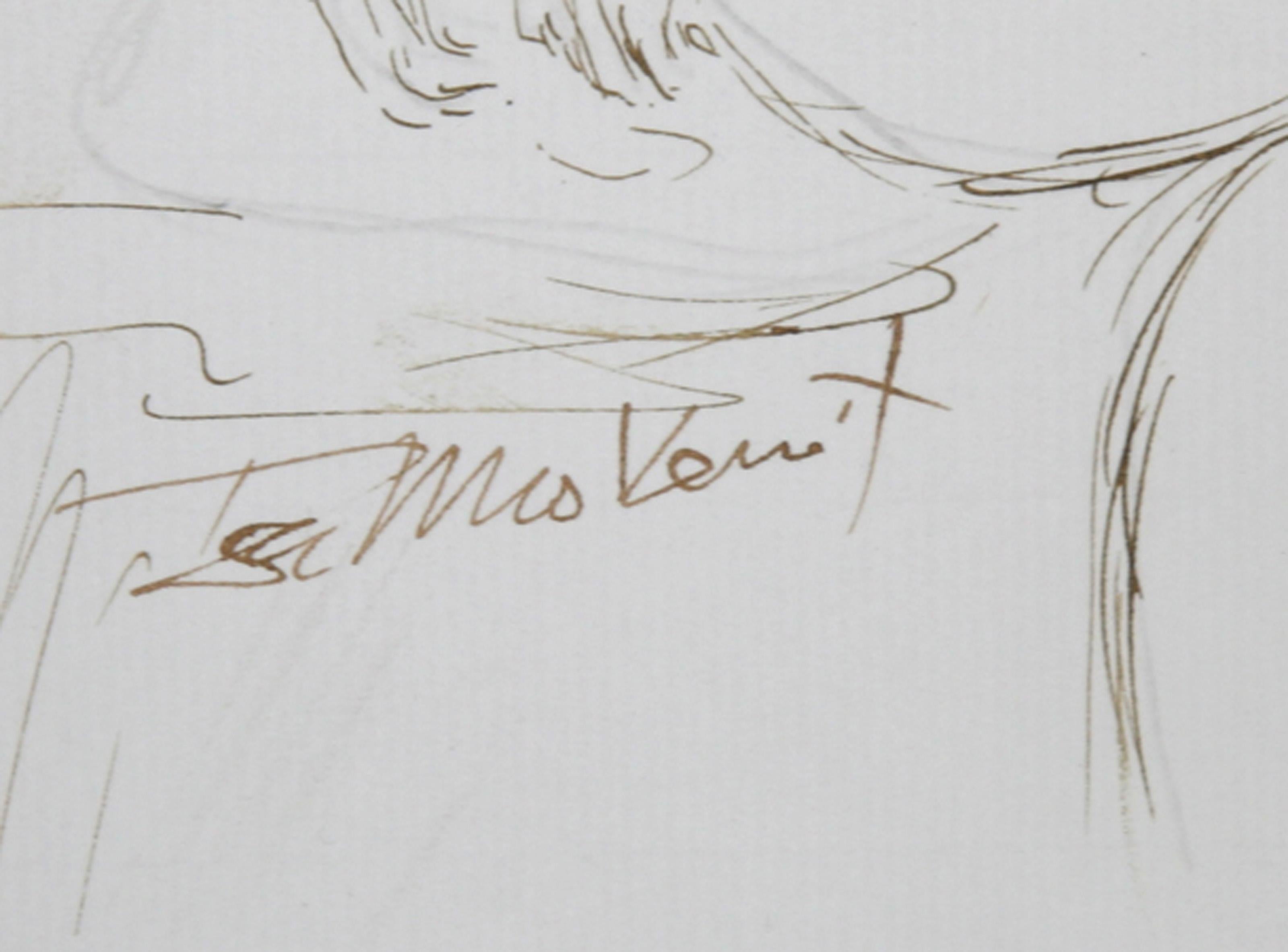 Nude - III, Modern Ink on Paper by Ira Moskowitz For Sale 1