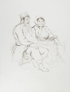 Couple - III, encre moderne sur papier d'Ira Moskowitz