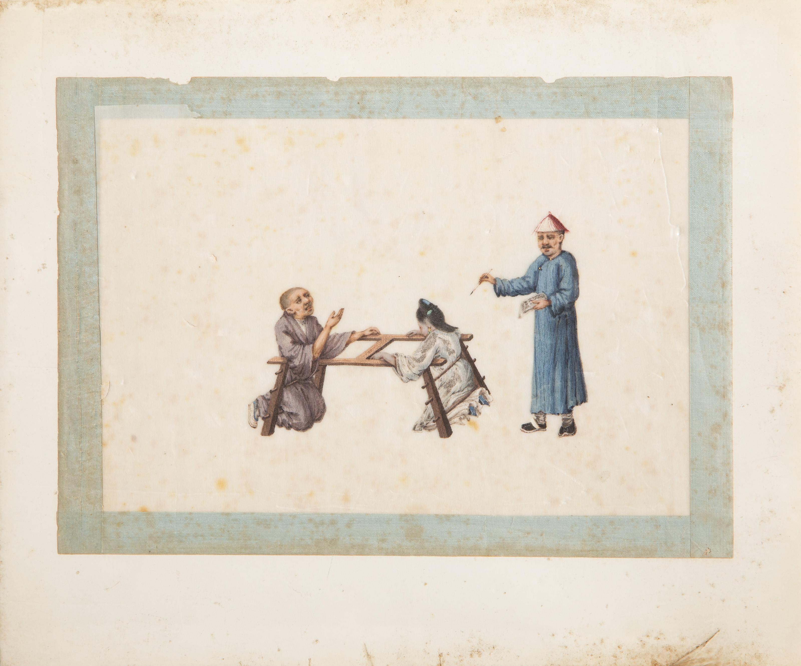 Torture Scene II, Volkskunst Gouache auf Papier von Unknown Artist im Angebot 3
