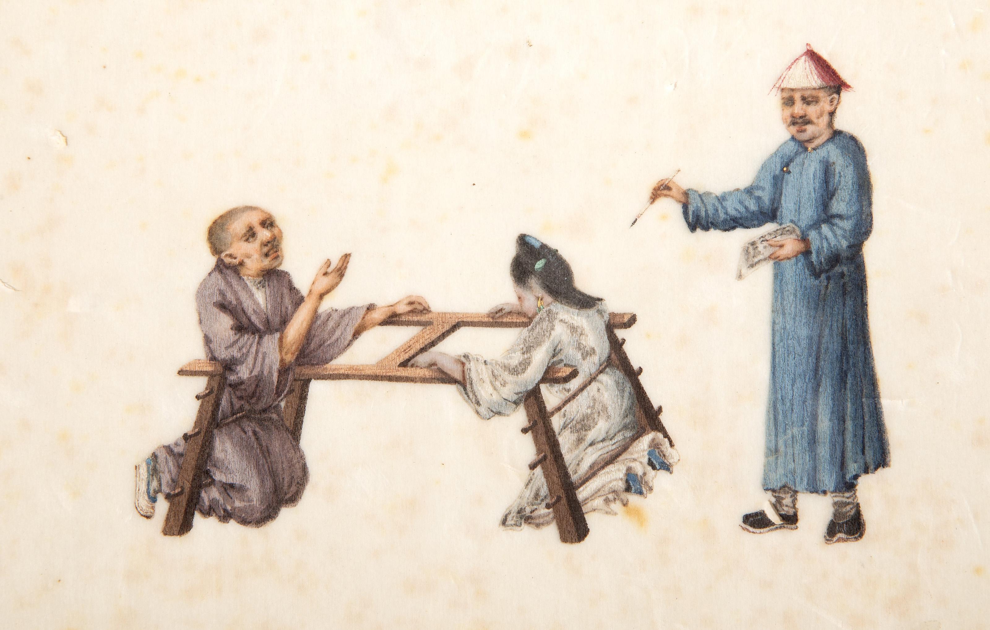 Torture Scene II, Volkskunst Gouache auf Papier von Unknown Artist im Angebot 1