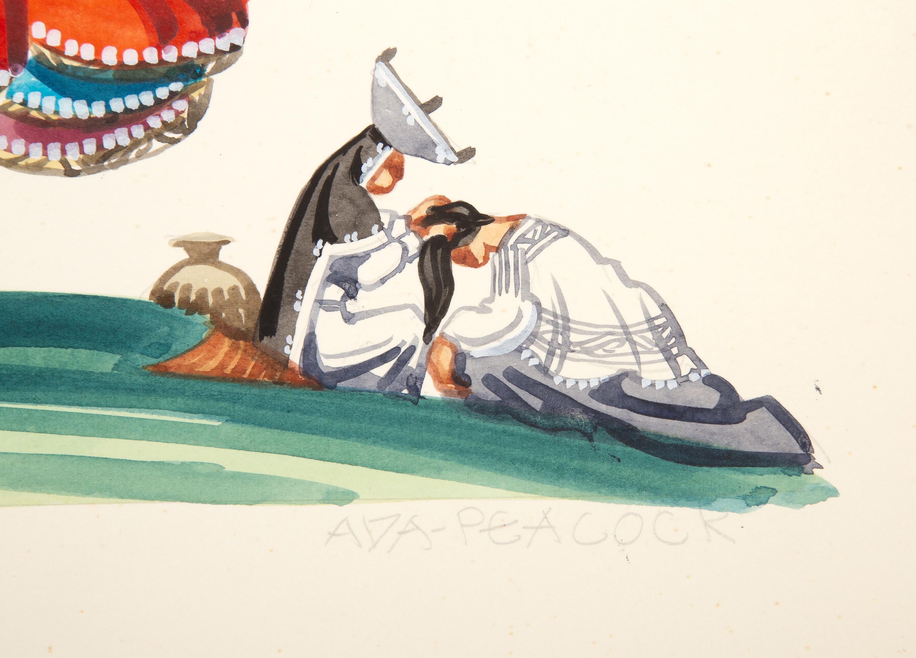 Ven Dedoras-de-Chica, Modernes Aquarell und Graphit auf Papier von Ada Peacock im Angebot 1