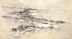 Bare Landscape, Impressionist Watercolor on Paper by Daniel Newman