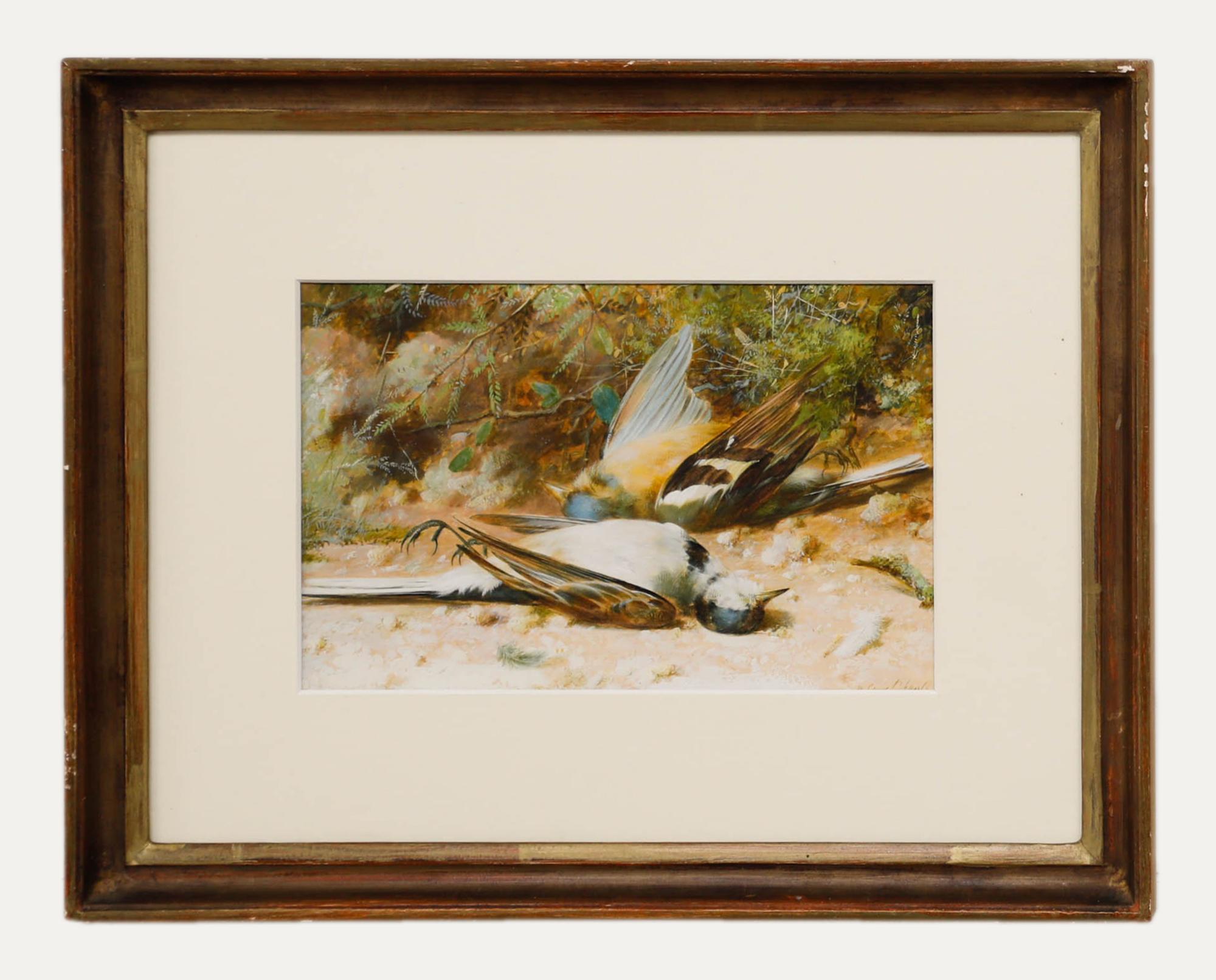 William Cruikshank (1848-1922) - Acuarela del siglo XIX, Lavanderas amarillas