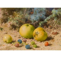 William Cruikshank (1848-1922) - Acquerello del 1864, Mele e frutti di bosco