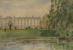 Mary McCrossan (1865-1934) - Acquerello del 1926, King's College dal fiume