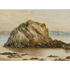 1835 Watercolour - The Goscar Rock, Tenby