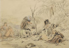 Hablot Knight Browne (1815-1882) - Mid 20th Century Charcoal Drawing, Gypsies