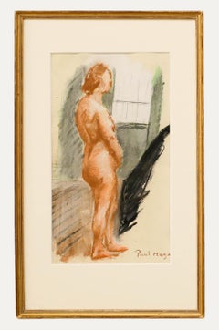 Paul Lucien Maze (1887-1979) - Pastel encadré du milieu du 20e siècle, Nu debout