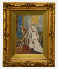 Victor Cacciarelli - Italian  19th Century Watercolour, Interesting Lecture