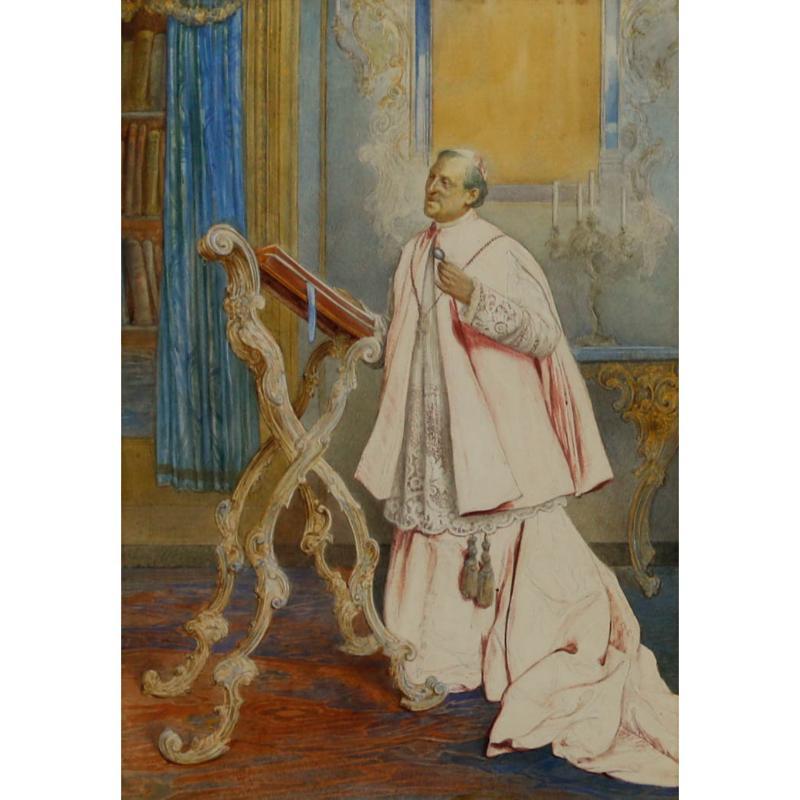 Victor Cacciarelli - Italian  19th Century Watercolour, Interesting Lecture - Art by Unknown