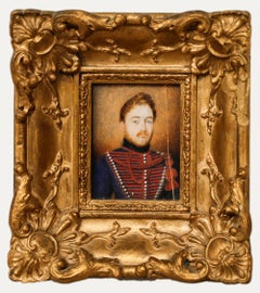 19th Century Watercolour - Gentleman in Cavalry Uniform
