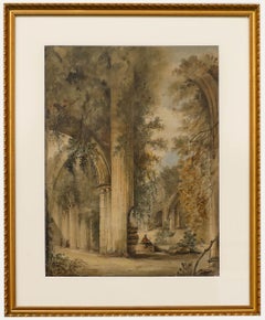Francis Love  - 1801, Aquarelle, Les ruines de l'abbaye