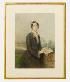 Antique 19th Century Pastel - Portrait of Lizzie Ornsby