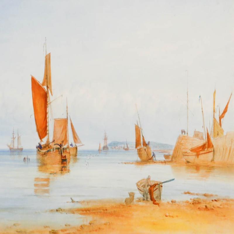 John Francis Branegan (1843-1909) - Framed Watercolour, Evening on the Medway - Art by Unknown