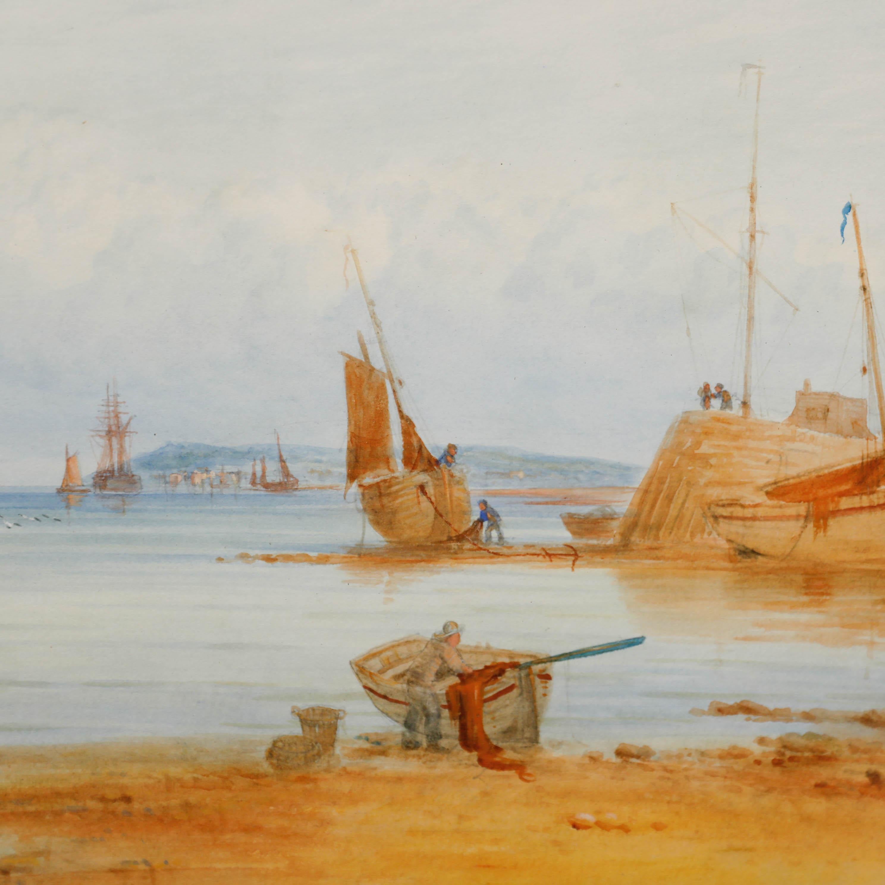 John Francis Branegan (1843-1909) - original watercolour. Evening on the Medway. Signed and inscribed to the lower right. Presented in a gilt-effect frame with a wash-line mount. Labelled verso. On watercolour paper.
