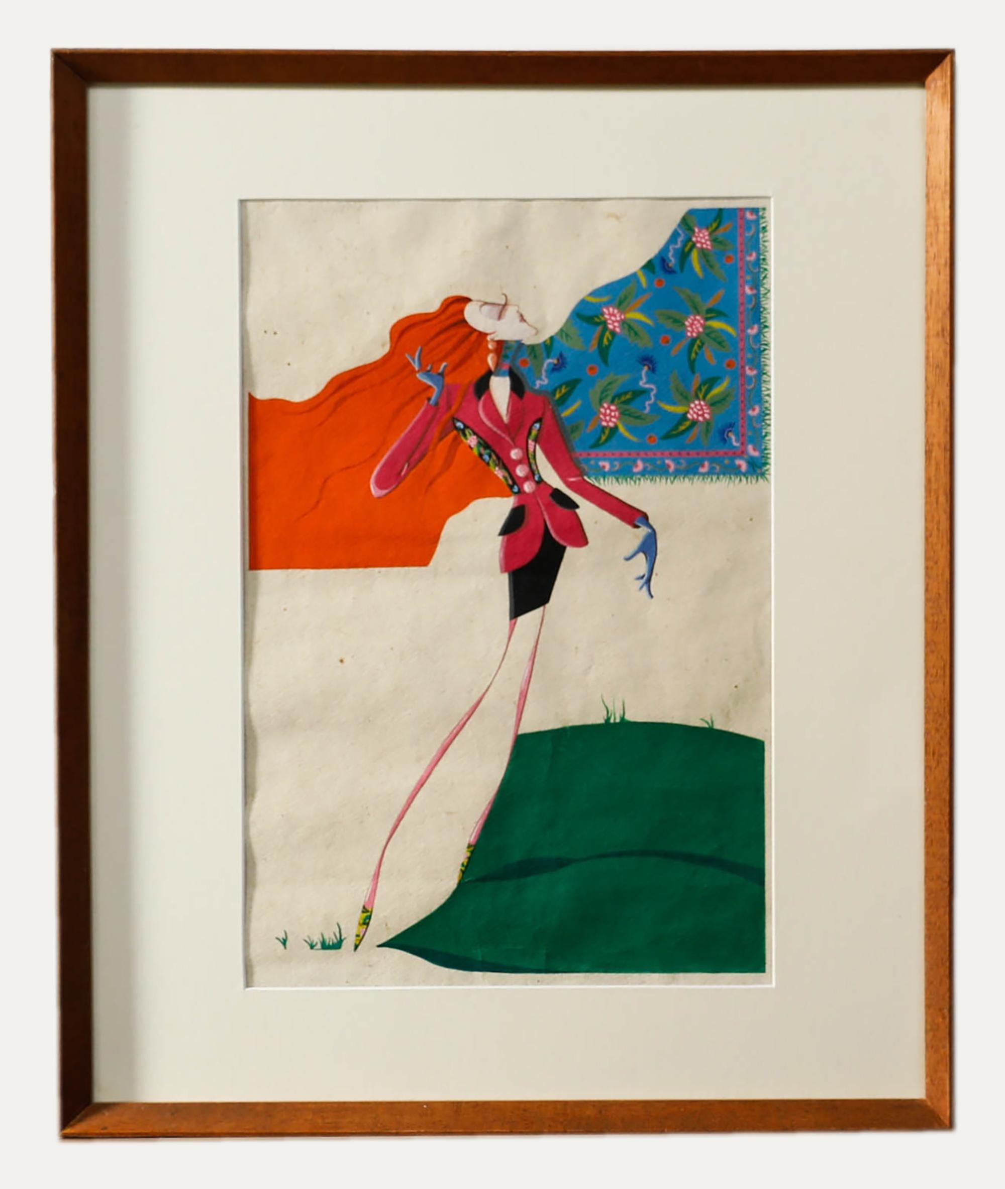 Anna Kearns - 20th Century Gouache, Pose
