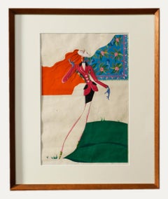 Anna Kearns – Gouache des 20. Jahrhunderts, Pose