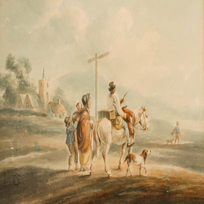 Manner of Peter le Cave  - 19th Century Watercolour, The Road To London - Art by Unknown