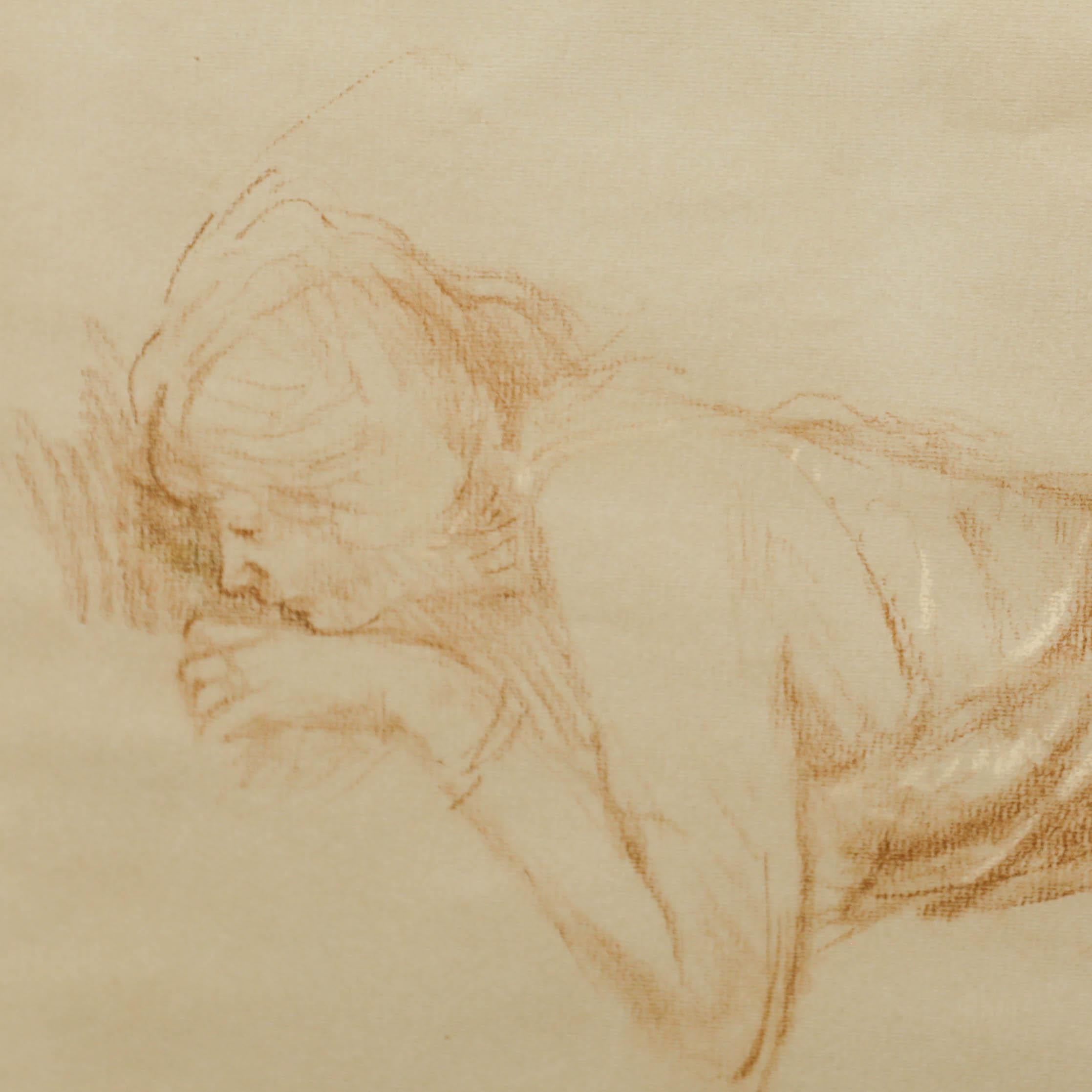 Bernard Dunstan RA RWA (1920-2017) - Gerahmtes Pastell, Ruhen in den Laken im Angebot 3