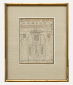Valerie Thornton (1931-1991) - Dibujo al grafito del siglo XX, Fachada mexicana