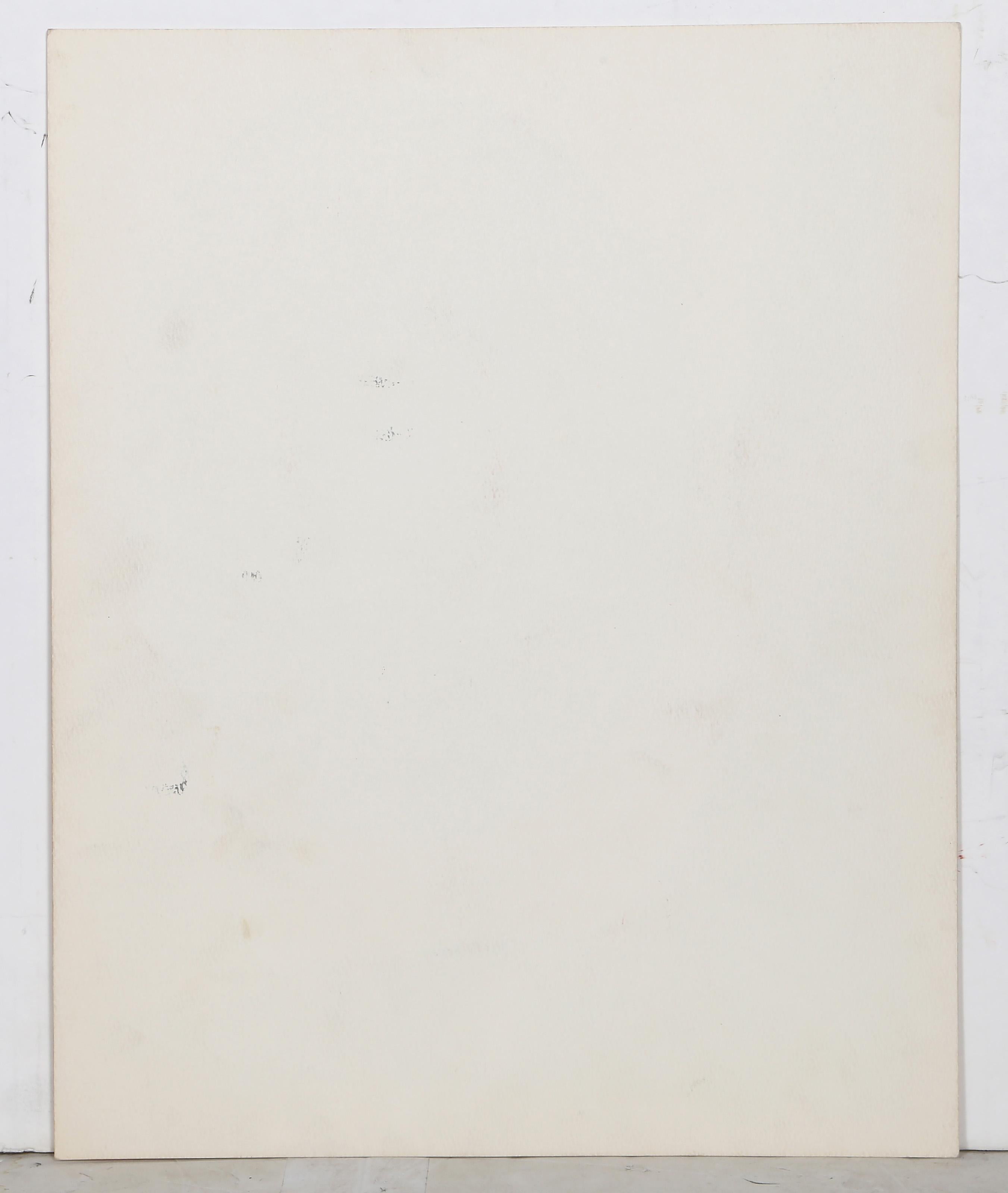 Blaue und rote Komposition, modernes Aquarell von G Sinclair im Angebot 4