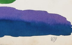 Green and Purple Composition, Modern Watercolor by G Sinclair