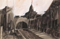 London, Modern Gouache Painting by Robert Andrew Parker