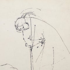 Zwei Frauen, moderne Tuschezeichnung von Nan Hoover