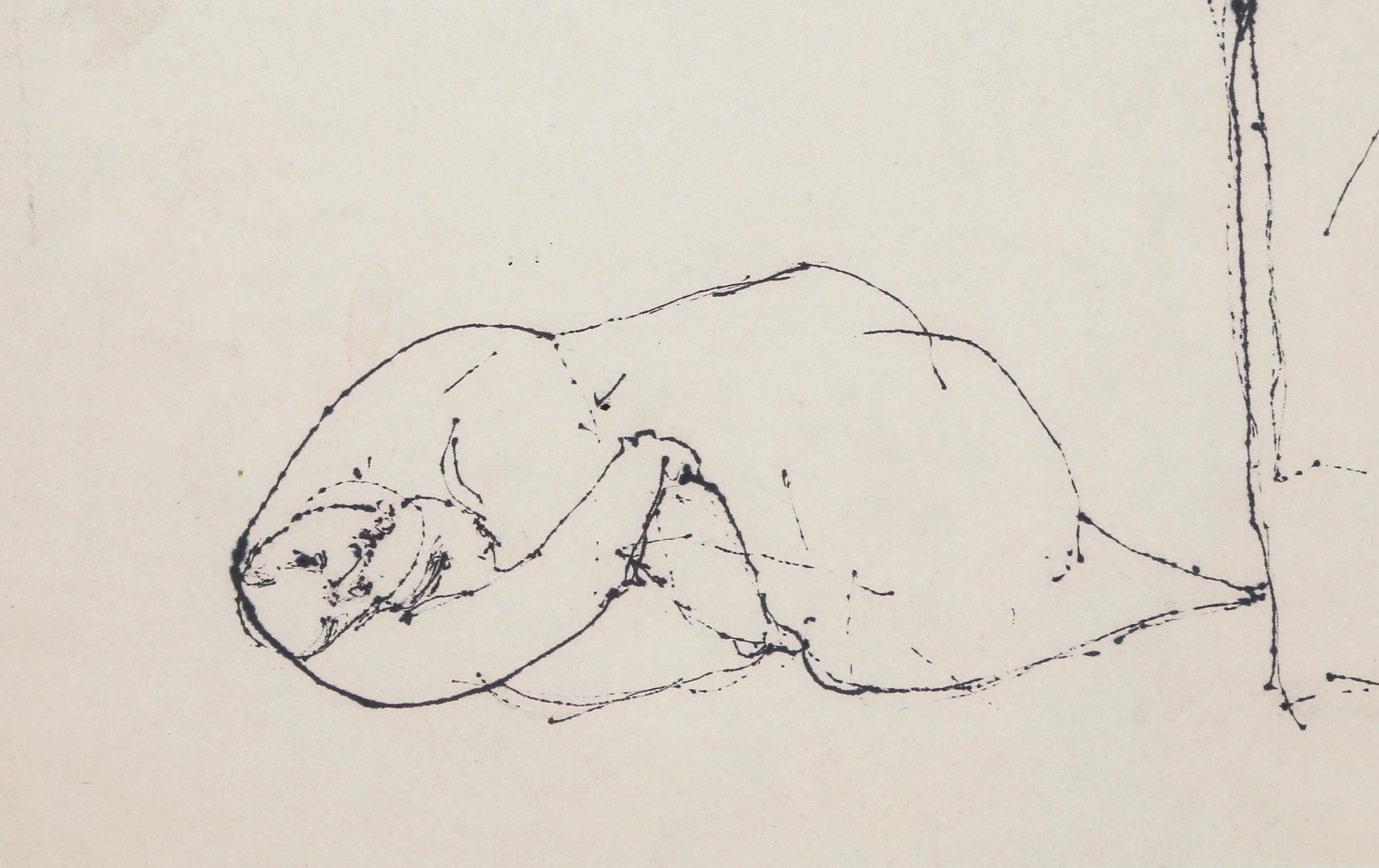 Deux femmes, dessin à l'encre moderne de Nan Hoover en vente 2