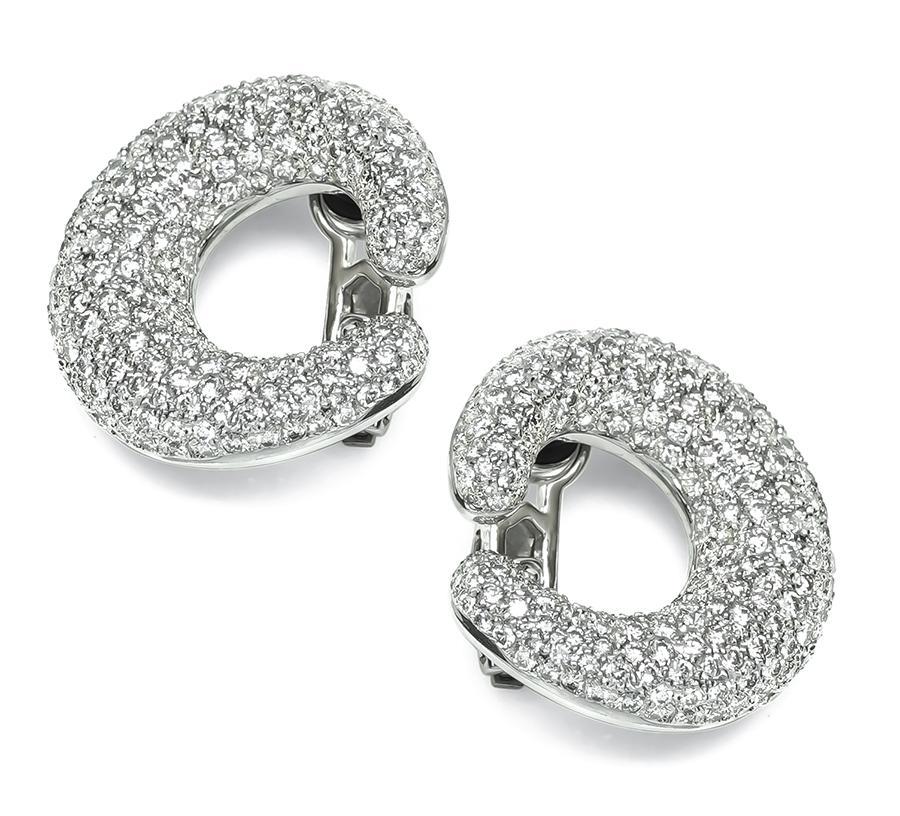 Pendientes de diamantes de 5,68 ct Corte redondo en venta