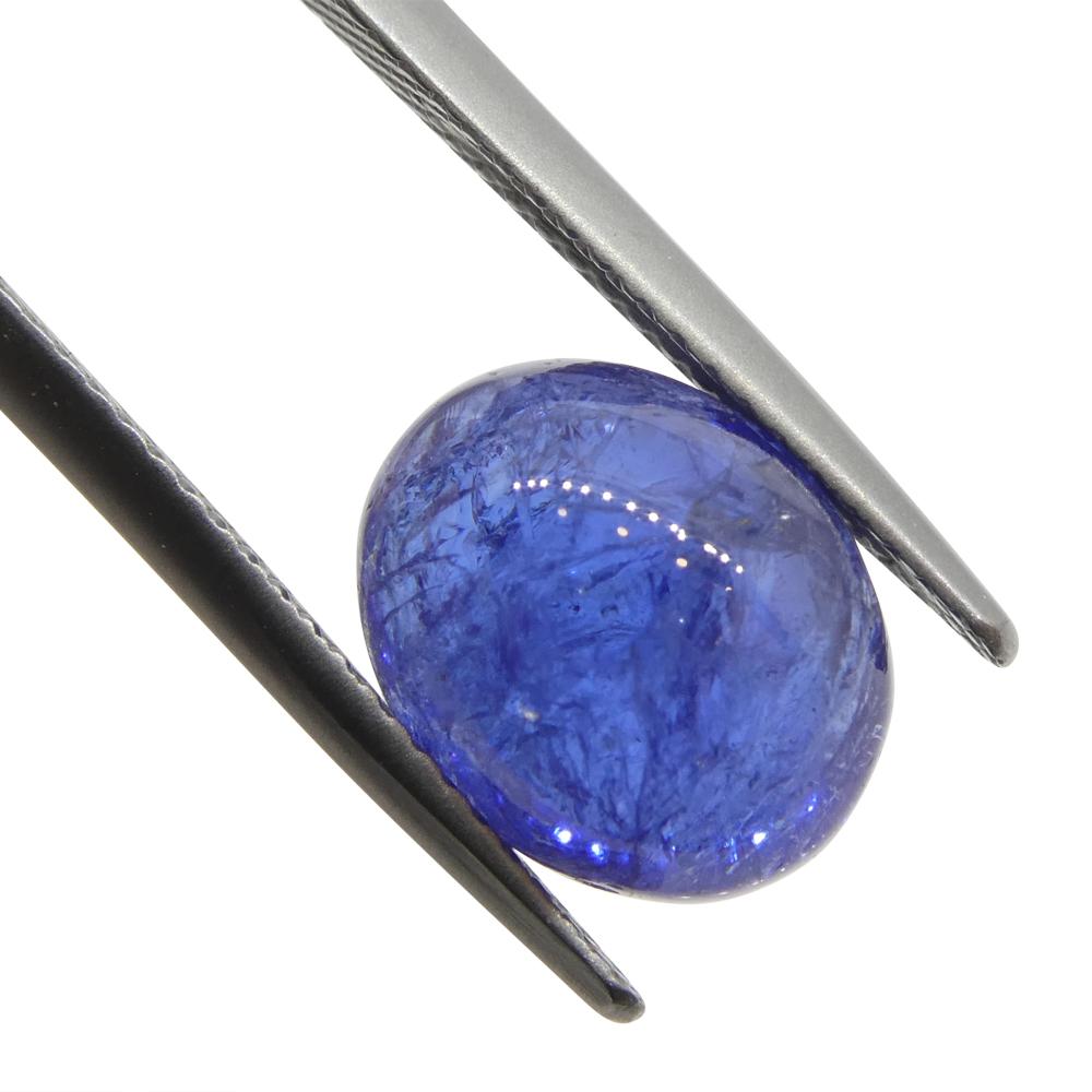 5.68ct Oval Sugarloaf Double Cabochon Violet Blue Tanzanite from Tanzania For Sale 5
