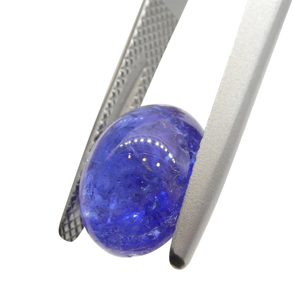5.68ct Oval Sugarloaf Double Cabochon Violet Blue Tanzanite from Tanzania For Sale 6