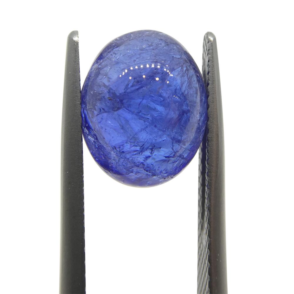 Oval Cut 5.68ct Oval Sugarloaf Double Cabochon Violet Blue Tanzanite from Tanzania For Sale