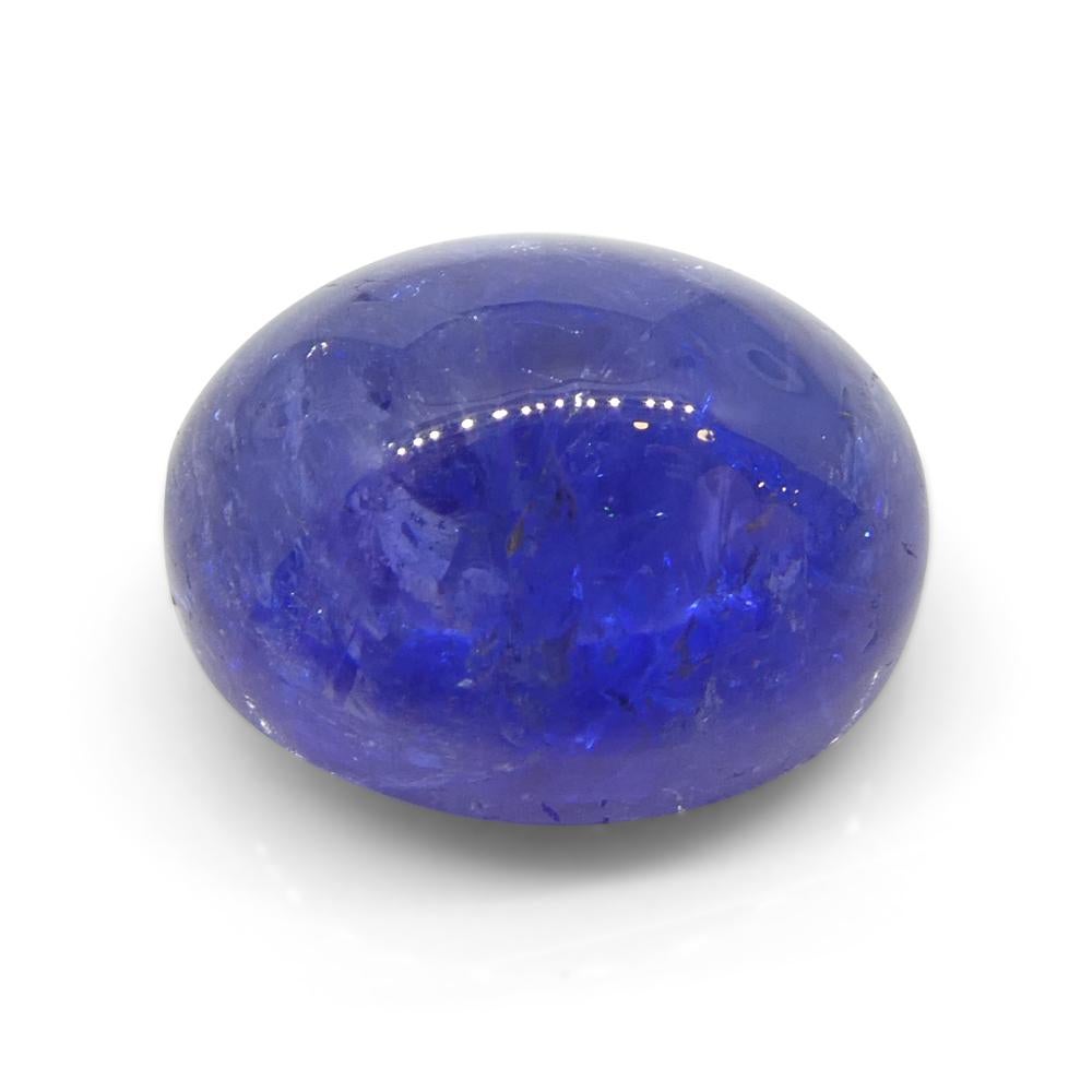 5.68ct Oval Sugarloaf Double Cabochon Violet Blue Tanzanite from Tanzania In New Condition For Sale In Toronto, Ontario