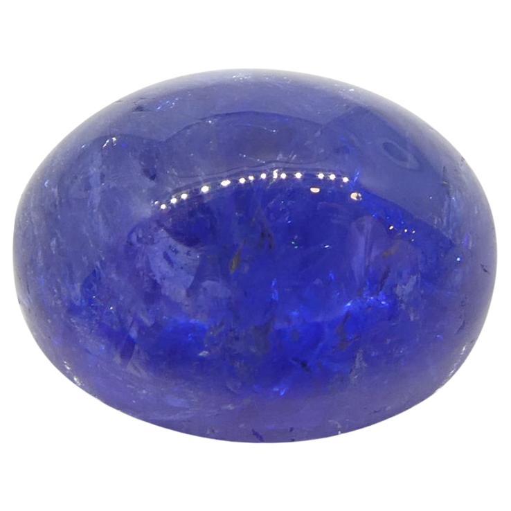 5.68ct Oval Sugarloaf Double Cabochon Violet Blue Tanzanite from Tanzania For Sale