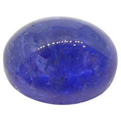 Sucrier ovale de 5,68 carats avec double cabochon bleu violet tanzanite de Tanzanie