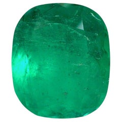 5.69 Carat Bluish Green Colombian Emerald - Chivor Cushion Cut Genuine Gem